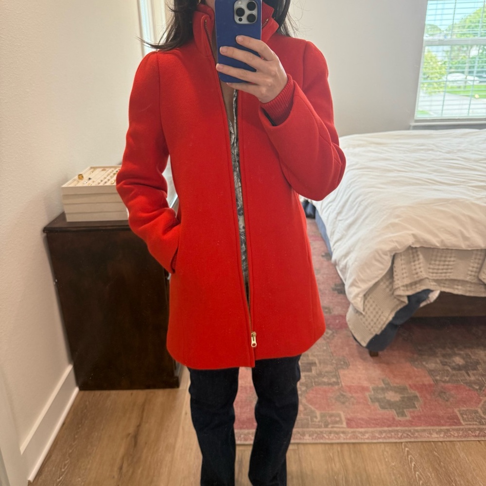 J. Crew Red Wool Coat